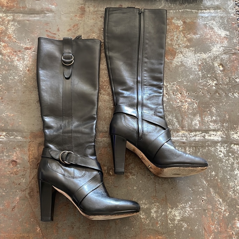 Cole Haan tall shaft leather boot. Size 7